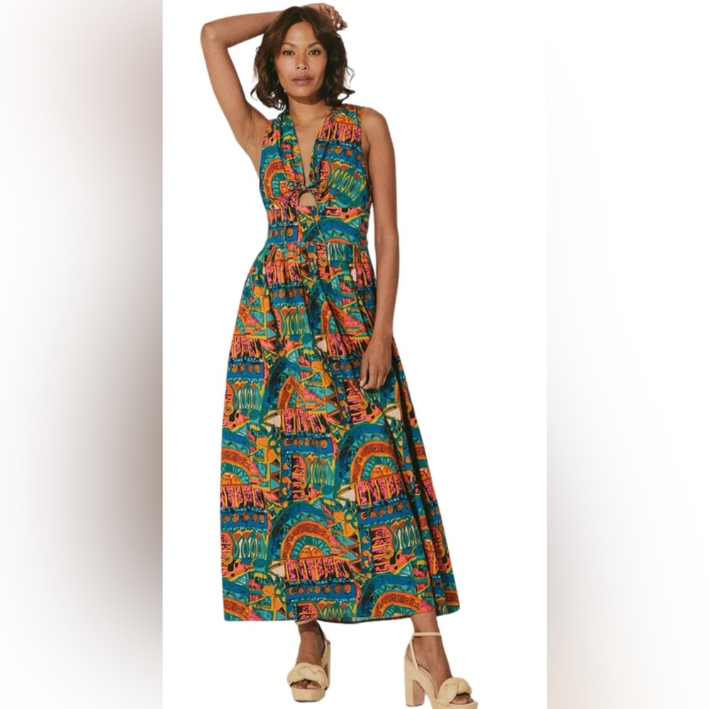 Cleobella Ayanna Ankle Midi Maxi Dress Size L
